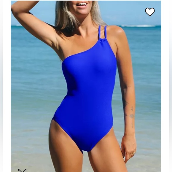 Cupshe One Shoulder Neckline, Lace Up Back Design, Tummy Control One Piece Swim - Picture 15 of 15